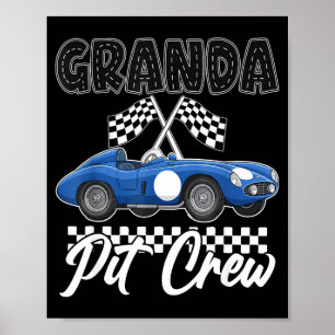 Poster Fête d'anniversaire de voiture de course famille d