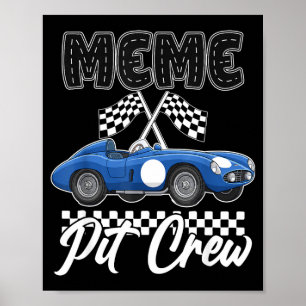 Poster Fête d'anniversaire de voiture de course famille d