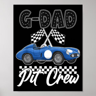 Poster Fête d'anniversaire de voiture de course famille g