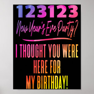 Poster Fête d'anniversaire du Nouvel An colorée 123123 Et