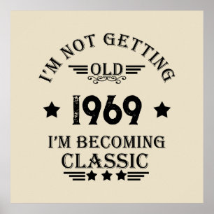 Poster Fête d'anniversaire personnalisée vintage 55 ans