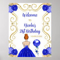 Fête d'anniversaire Red Hair Princess Blue Welcome