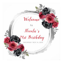 Fête d'anniversaire rouge et argent