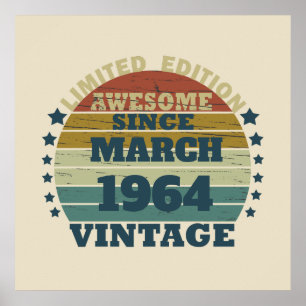 Poster Fête d'anniversaire soixantenaire personnalisée 60