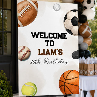 Poster Fête d'anniversaire sportive | Fête d'anniversaire