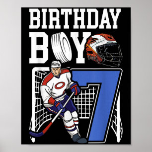 Poster Fête d'anniversaire sur le thème de hockey sur gla