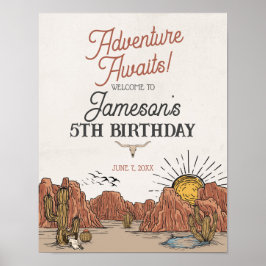 Poster Fête d'anniversaire Wild West Rodeo