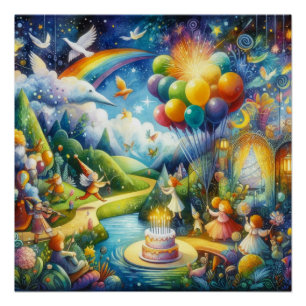 Poster Fête d'anniversaire Wimsical