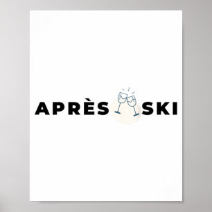 Poster Fête d'après-ski boissons après-ski ski snowboard