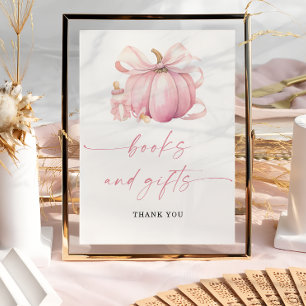 Poster Fête de Bébé Livres et Cadeaux Petite Citrouille R