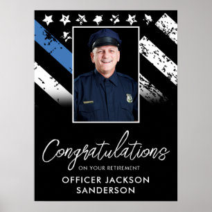 Poster Fête de bienvenue pour photo de retraite de police