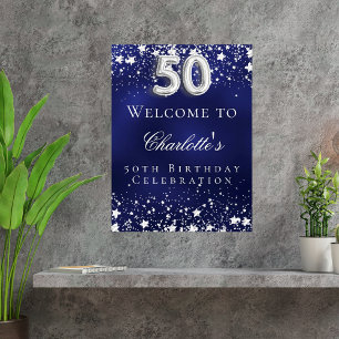 Poster Fête de bienvenue pour un 50e anniversaire avec de