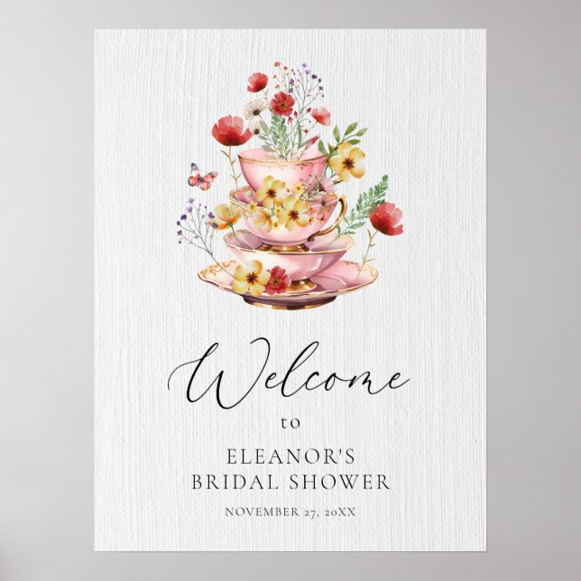 Poster Fête de bienvenue pour une Baby Shower de mariage  (Devant)