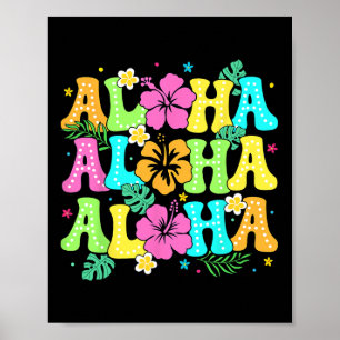 Poster Fête de costume de luau tropical Aloha hawaïen Haw