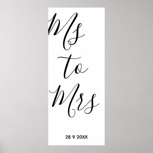 Poster Fête de douche de demoiselle à Mme (Devant)