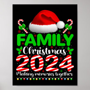 Poster Fête de famille Noël 2024 Drôle Noël Pjs Hommes Fe