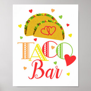 Poster Fête de Fiançailles Taco Bar Fiesta Mexicaine