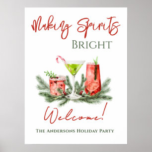 Poster Fête de fin d'année Making Spirits Bright Bienvenu
