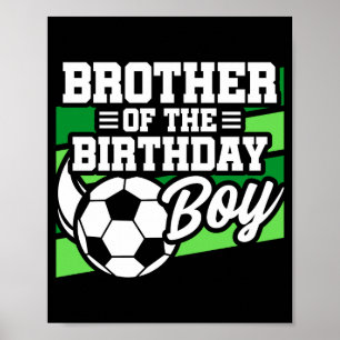 Poster Fête de football de soccer pour enfants Frère du g