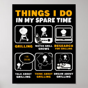 Poster fête de grillades barbecue choses à faire pendant