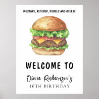 Fête de hamburger aquarelle Anniversaire
