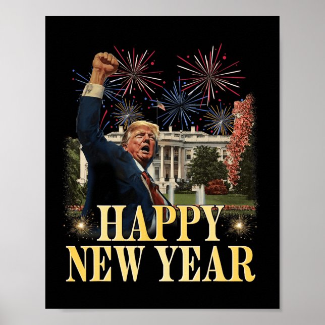 Poster Fête de la Nouvelle Année 2025 Trump 2024 Reprenez (Devant)