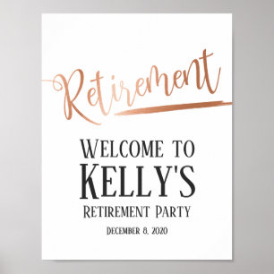 Poster fête de la retraite, signe de bienvenue