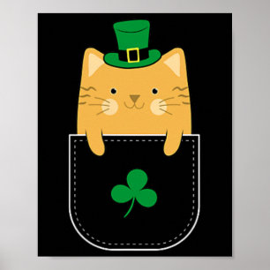 Poster Fête de la Saint-Patrick Amateur de Chat Irlandais