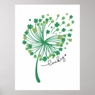 Poster Fête de la Saint-Patrick Pissenlit Chanceux