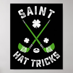 Poster Fête de la Saint-Patrick Saint Hat Tricks Hockey T