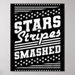 Poster Fête de l'Indépendance Écrasée Stars and Stripes