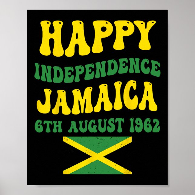Poster Fête de l'Indépendance Fier drapeau jamaïcain 6 ao (Devant)
