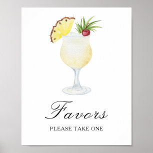 Poster Fête de mariage cocktail aquarelle - Cadeaux