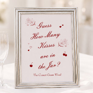 Poster Fête de mariage de la Saint-Valentin Devinez combi
