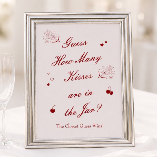 Poster Fête de mariage de la Saint-Valentin Devinez combi (Créateur téléchargé)