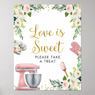Poster Fête de mariage Floral Kitchen L'amour est doux