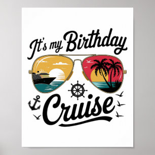 Poster Fête de mon anniversaire croisière bateau fête 202
