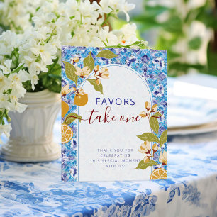 Poster Fête de naissance Citron Bleu Jaune Amalfi Coast