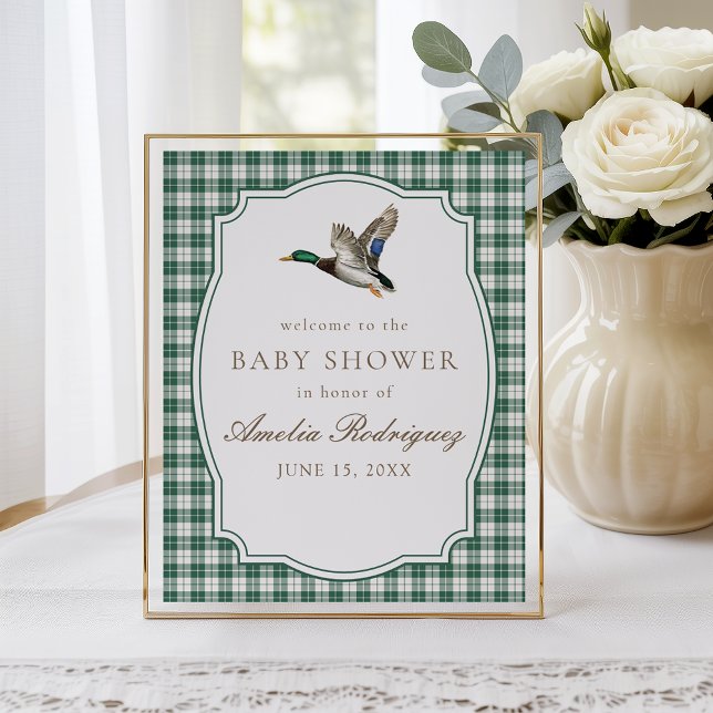 Poster Fête de naissance de bébé canard colvert moderne e (Créateur téléchargé)