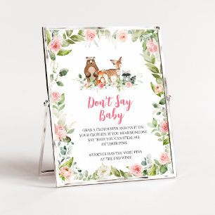 Poster Fête de naissance Florale en Forêt - Panneau Ne di