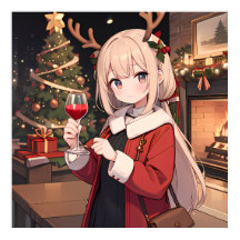 Fête de Noël avec un verre de vin