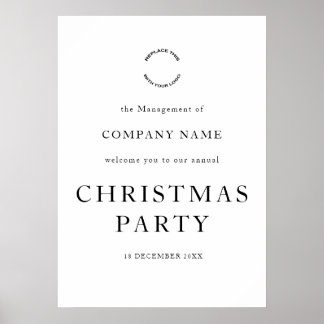 Poster Fête de Noël de bienvenue au logo de l'entreprise