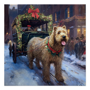 Poster Fête de Noël de Wheaten Terrier