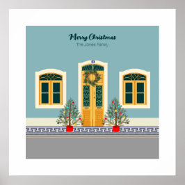 Poster Fête de Noël Portugais Maison