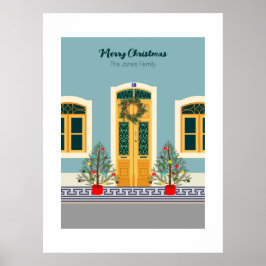 Poster Fête de Noël Portugais Maison