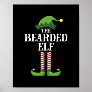 Poster fête de noël pour le groupe familial barbu elf