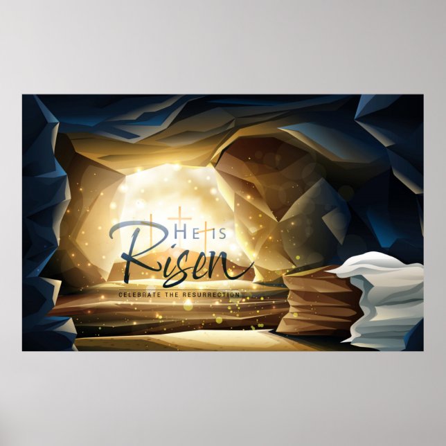 Poster Fête de Pâques Il est ressuscité Saint (Devant)