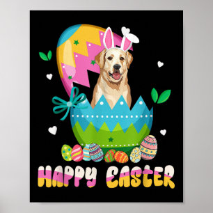 Poster Fête de Pâques Labrador Retriever Chien Bunny Ears