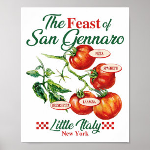 Poster Fête De San Gennaro Tomate Italie Alimentation Ita