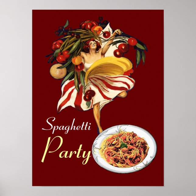 POSTER FÊTE DE SPAGHETTI DANSE, CUISINE ITALIENNE ET TOMA (Devant)